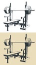 Press weight adjustable squat rack bench illustrations