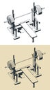 Press weight adjustable squat rack bench