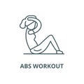 Press workout vector line icon, linear concept, outline sign, symbol Royalty Free Stock Photo