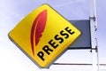 Presse french sign logo newspaper store seller press facade shop yellow symbol