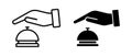 Pressed the bell vector icon set. Hotel reception desk bell symbol Royalty Free Stock Photo