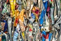 Pressed beverage cans, recycling