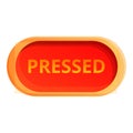 Pressed button interface icon, cartoon style