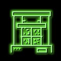 pressing aluminium neon glow icon illustration