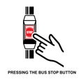 Pressing the bus stop button icon isolated on background Royalty Free Stock Photo