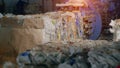Pressing garbage from plastic bottles on special equipment into bales, recycling Royalty Free Stock Photo