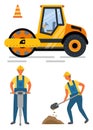 Pressure Auto, Drill and Shovel, Roadwork Vector