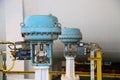 Pressure control valve in oil and gas process and controlled by Program Logic Control, PLC controller the valve and control