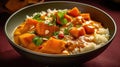 Pressure Cooker Sweet Potato Curry Generative AI Royalty Free Stock Photo