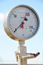 The pressure dial gauge installed on oil line