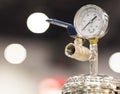 Pressure dial Gauge for measuring air pressure Royalty Free Stock Photo