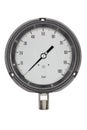 Pressure gauge in BAR unit,bourdon tube type isolate on white with clipping path