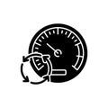 Pressure gauge black glyph icon