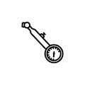 pressure gauge, compressor, tire. Vector sign in a simple style isolated on a white background