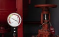Pressure gauge for fire suppression system Royalty Free Stock Photo