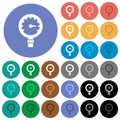 Pressure gauge high pressure round flat multi colored icons Royalty Free Stock Photo