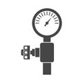 Pressure gauge, Manometer icon, Pressure meter icon, simple black style