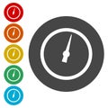 Pressure gauge - Manometer icons set