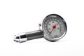 Pressure gauge for measuring air pressure in car tires on a white background Royalty Free Stock Photo