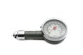 Pressure gauge for measuring air pressure in car tires on a white background Royalty Free Stock Photo