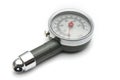 Pressure gauge for measuring air pressure in car tires on a white background Royalty Free Stock Photo