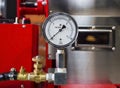 Pressure gauge Meter installed, Measuring Tool equipment Royalty Free Stock Photo