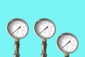 pressure gauge meter or manometer. fluid filled hydraulic pressure gauge. measurement system