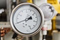 Pressure gauge in oil and gas operation. Royalty Free Stock Photo