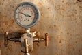 Pressure gauge in oil and gas production process for monitor condition, The gauge for measure in industry job, Industry background