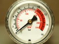 Pressure gauge scale. Car tire pressure. Industrial measuring instruments.