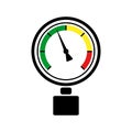 Vector pressure gauge icon isolated