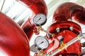 Industrial fire extinguishing system manometers Royalty Free Stock Photo