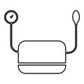 Pressure measuring apparatus Medical device for measuring blood pressure pulse Tonometer medical instrument icon black outline Royalty Free Stock Photo