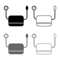 Pressure measuring apparatus Medical device for measuring blood pressure pulse Tonometer medical instrument icon set grey black Royalty Free Stock Photo