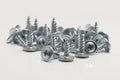 Pressure pad zinc coated sheet-metal self tapping screws - round head