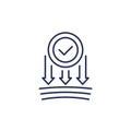 pressure resistance line icon with checkmark Royalty Free Stock Photo