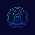 pressure resistance line icon with a checkmark Royalty Free Stock Photo