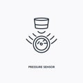 Pressure Sensor outline icon. Simple linear element illustration. Isolated line Pressure Sensor icon on white background. Thin