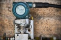 Pressure transmitter in oil and gas industry for monitored process, digital display of electronic equipment, Controller equipment Royalty Free Stock Photo