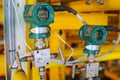 Pressure transmitter in oil and gas process , send signal to controller and reading pressure