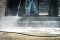 Pressure Washer Cleaning Time Royalty Free Stock Photo