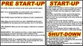 Pressure washer instructions pre start-up start-up shut-down vector illustration