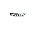 Pressure washing gun logo template. Cleaning vector design