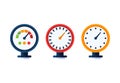 Pressure water meter icon set. Simple illustration of pressure meter vector icon for web