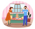 Pressurised parents with a crying baby Royalty Free Stock Photo