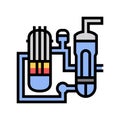 pressurized water reactor nuclear energy color icon vector illustration