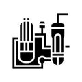 pressurized water reactor nuclear energy glyph icon vector illustration