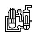 pressurized water reactor nuclear energy line icon vector illustration
