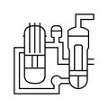 pressurized water reactor nuclear energy line icon vector illustration