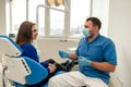 dental clinic in the city center with new accessories invites you to the treatment of cleaning teeth alignment of all